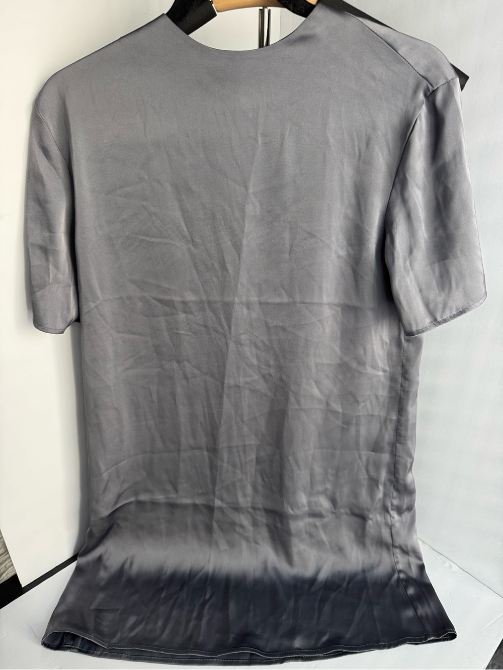 H&M Satin Gray Shift Dress Mock Neck Short Sleeve NWT Size XS